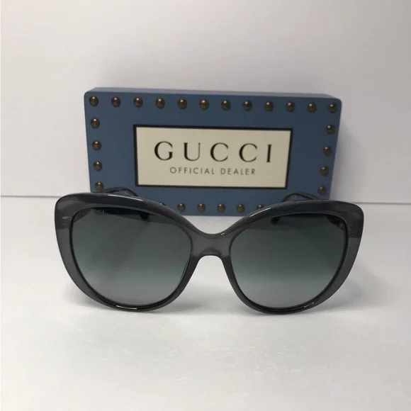 ?New ?- Gucci GG0789S-001 57 Sunglass WOMAN INJECTION Grey display picture 2